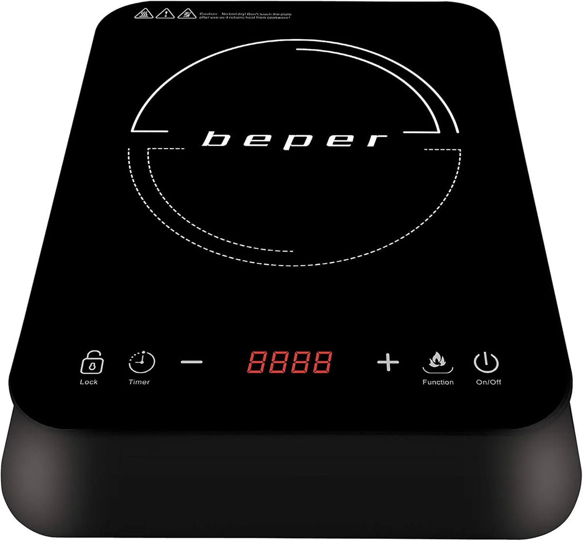 Portatile con Superficie in Cristallo Antigraffio, Piastra a Induzione, Pannello Digitale, 10 Livelli di Potenza, Beper BF.700, 10 Temperature da 60°