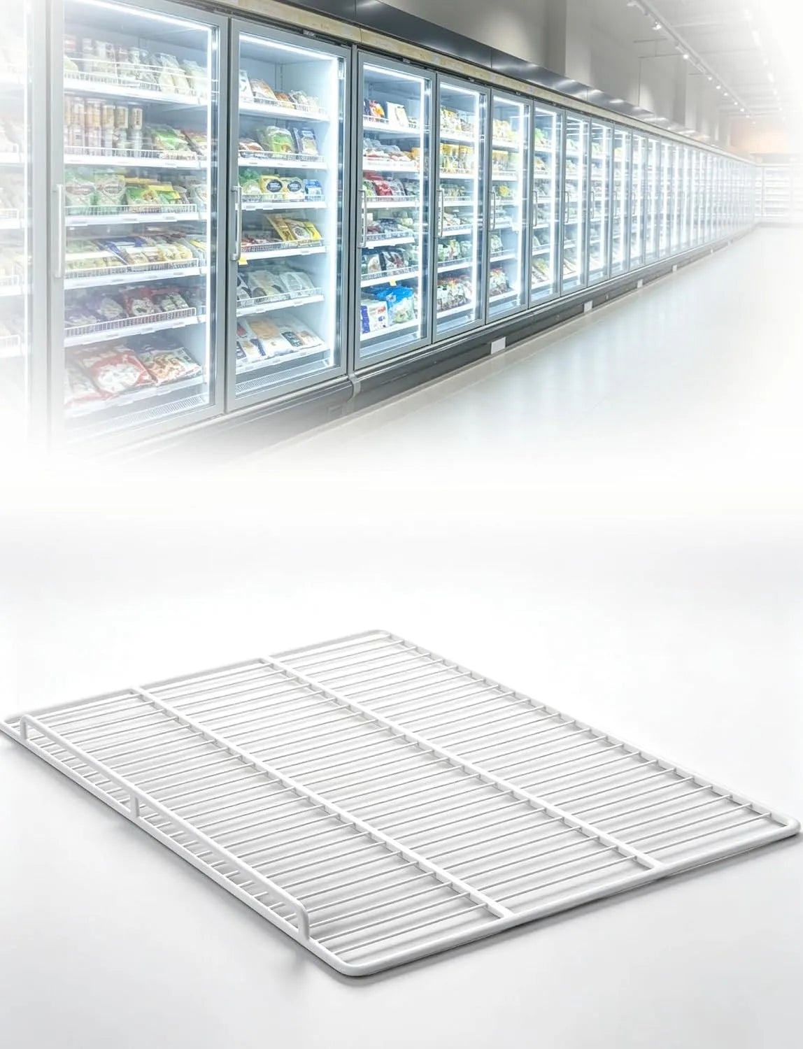 Congelatore, acciaio inox, freezer verticale, Griglia Frigo in Acciaio, Ripiano Congelatore Impilabile