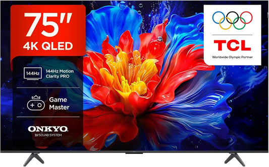 Google 75P8K Smart TV, 75 pollici, televisore, 4K UHD, QLED, HDR, TCL, Google TV con audio Onkyo 2.1