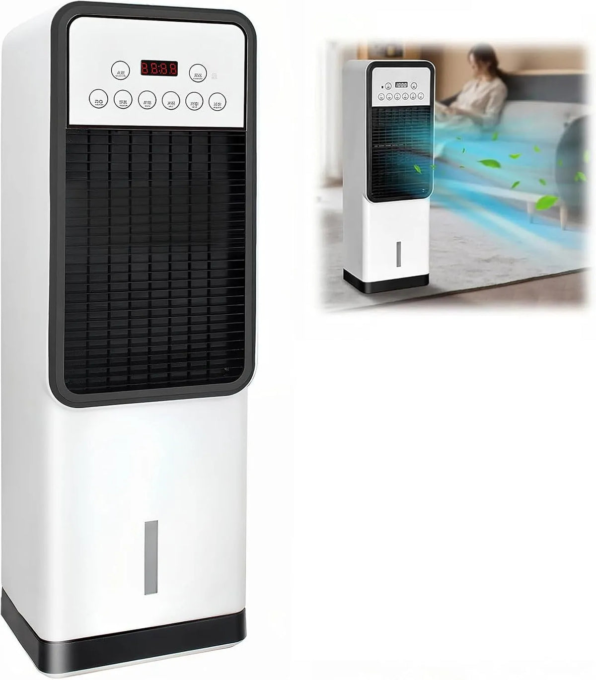 Condizionatore, portatile, timer, 3 velocità, oscillazione, 4 Modalità, Timer 8h, Ventilatore Silenzioso, Solo Raffreddamento, Con Telecomando