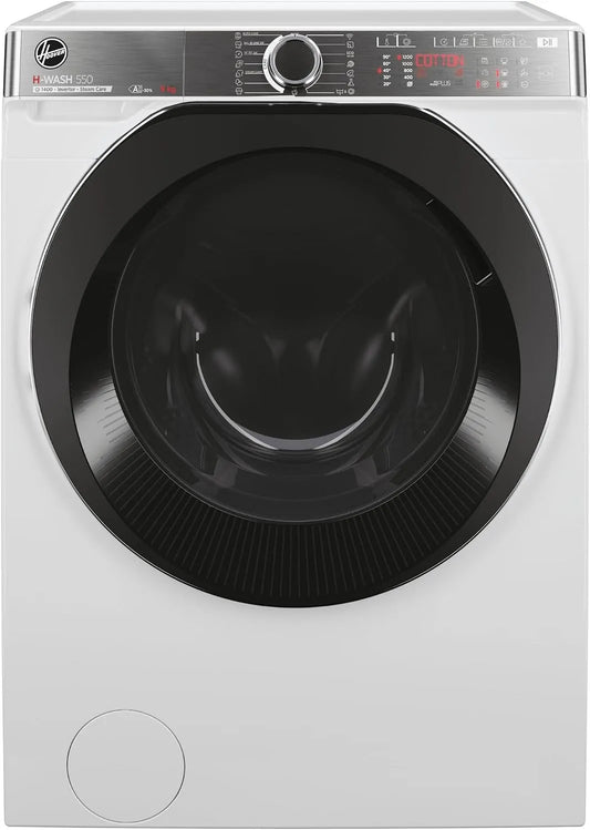 Hoover H5WPB 49BC9/1-S Lavatrice, 85x60x54 cm, 9 kg, classe energetica A, libera installazione, app, bianco, 1400 Giri, Classe A-30%, AxLxP 85x60x54