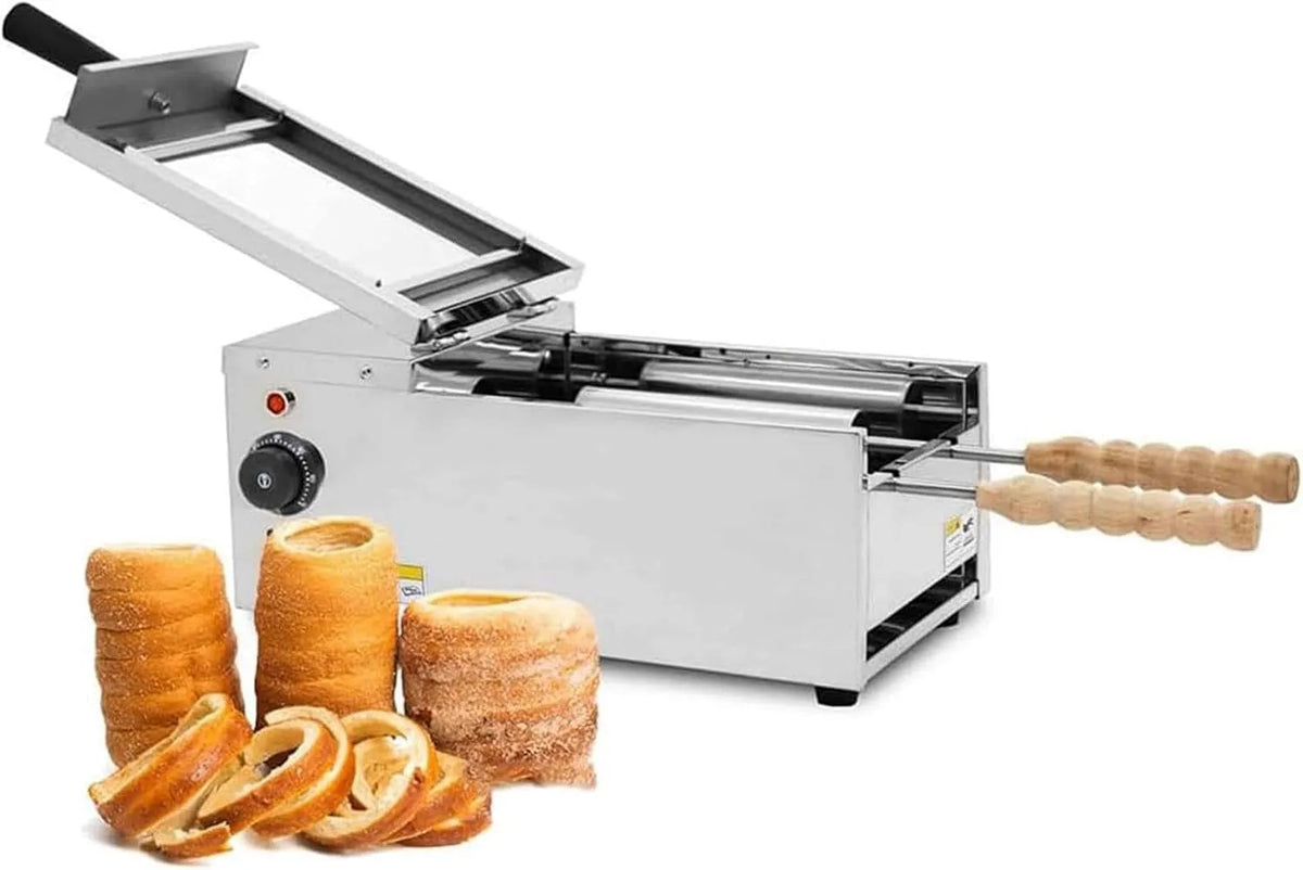 Forno elettrico, 1500 W, professionale, Griglia per Panini E Pane con 2 Rulli di Cottura, 1500w, Griglia per Coni Gelato, Ideale per Ristoranti