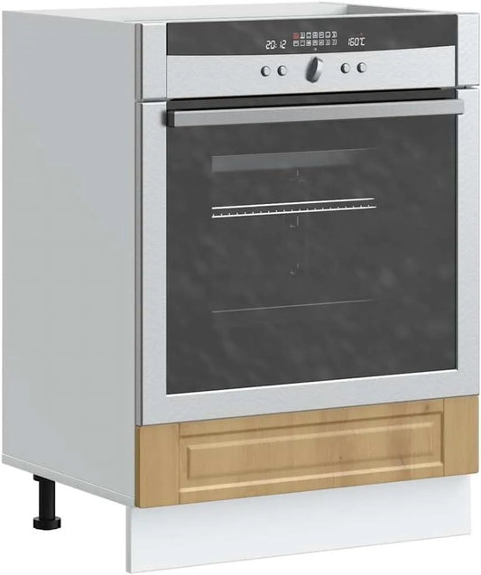 Forno a microonde, 60 x 46 x 81, 5 cm, Porto Artisan - Armadietto in legno di quercia con piedini regolabili, capienza per forno e microonde, compatto