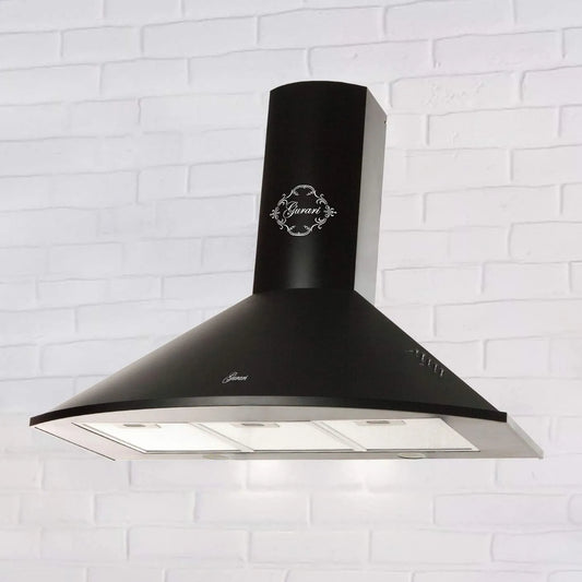 Cappa aspirante, 90 cm, 1000 m3/h, cappa da cucina, montaggio a parete, 3 livelli, nero, LED