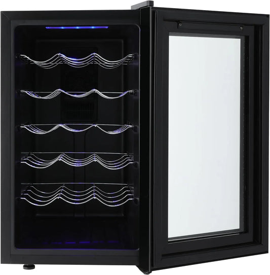 Frigorifero, 18 bottiglie, 8 a 18 °C, vetro, rosso, minibar, frigo per bevande, birra champagne