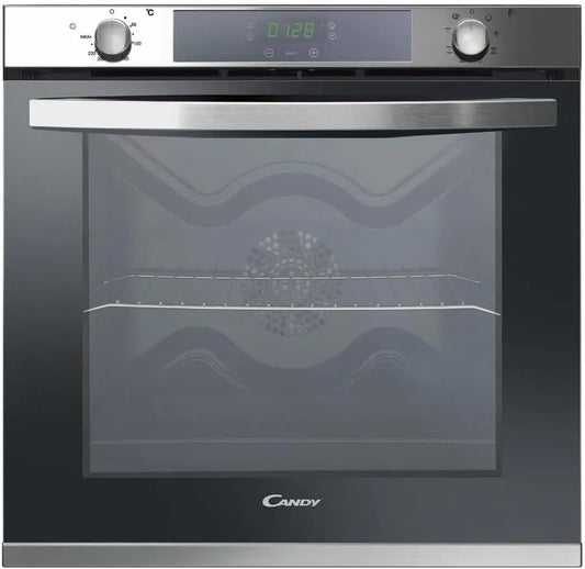 Candy CELF609X Forno elettrico per pizza, 5x57 cm, 80 L, classe energetica A, da incasso, touch, grill, acciaio inox, Funzione Pizza, x59, Ventilato