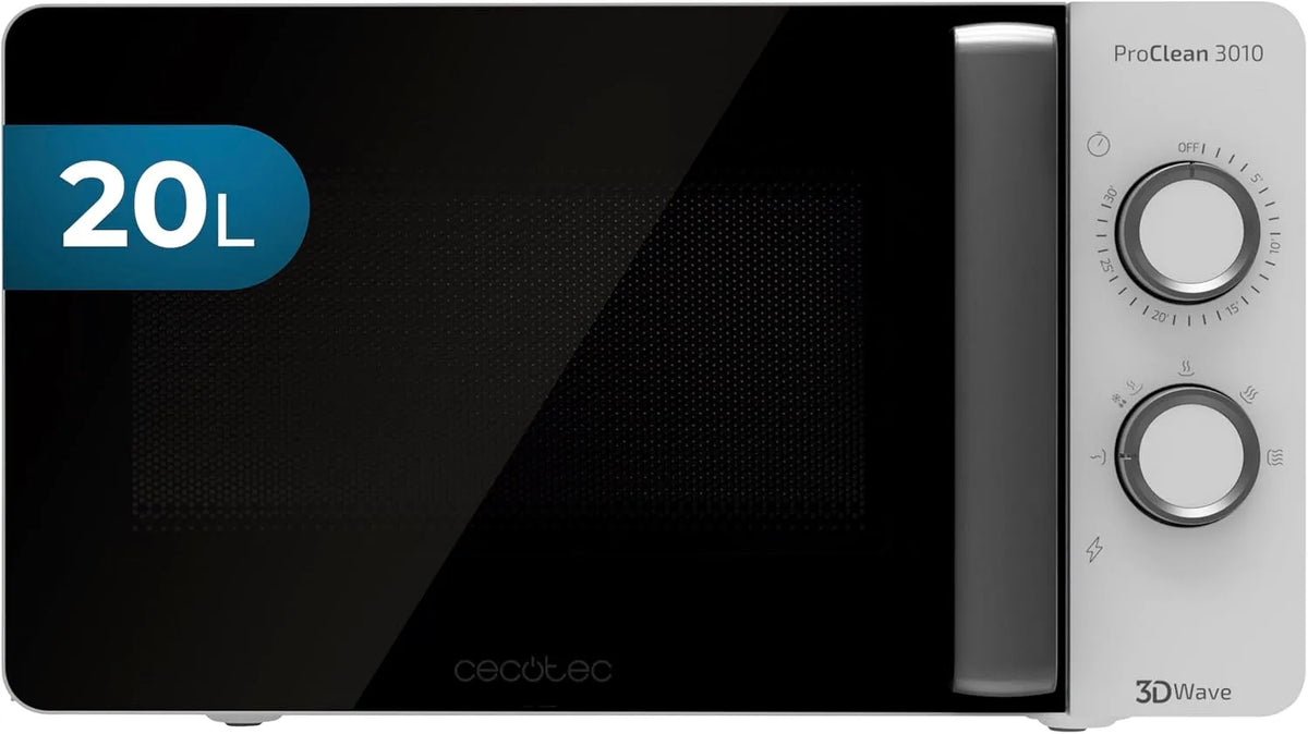 Cecotec Ready2Clean 3DWave Forno a microonde, 20 L, 700 W, timer, scongelamento, 6 livelli di potenza, tecnologia 3DWave, rivestimento Ready2Clean