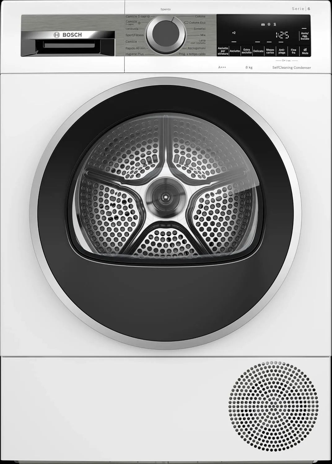 Bosch WQG235C0IT Asciugatrice, 8 kg, classe energetica E, Bosch WQG235C0IT - Asciugatrice con pompa di calore