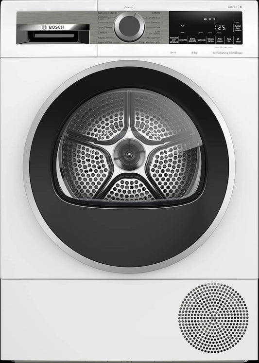 Bosch WQG235C0IT Asciugatrice, 8 kg, classe energetica E, Bosch WQG235C0IT - Asciugatrice con pompa di calore