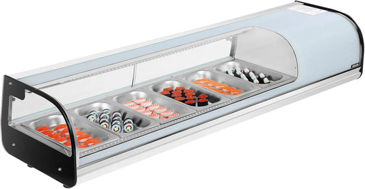 VEVOR Frigorifero, 62 L, professionale, ristoranti, negozi, 2 zone di temperatura, Illuminazione a LED e Controllo Digitale della Temperatura