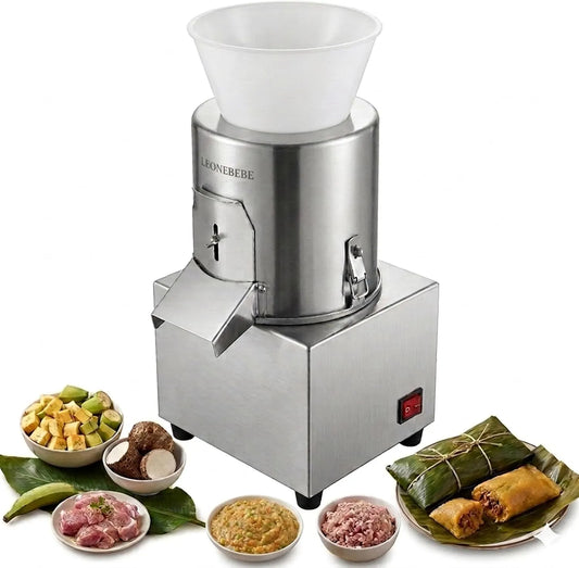 Cutter da Cucina in Acciaio Inossidabile, Elettrico Professionale 400W, Tagliaverdure per Tritato Fine di Verdure e Carne, Capacità 60 kg/h