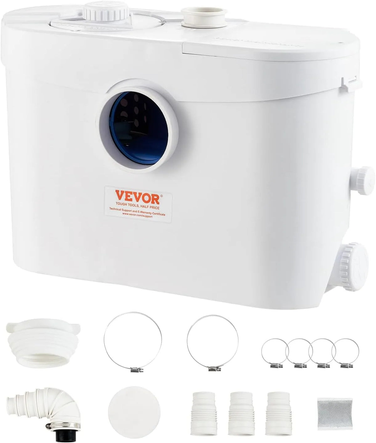 VEVOR Macchina per Smaltimento delle Acque Reflue della Vasca da Bagno, Pompa Trituratore 700 W Portata max. 9600 L/h Prevalenza 10 m Pompa Maceratore