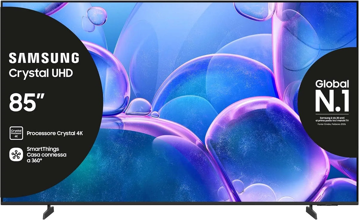 Samsung UE85U7000FUXZT Smart TV, televisore, 4K UHD, HDR, OTS Lite & Adaptive Sound, Crystal 4K Processor, Smart Experience, 2025, Metal Stream Design