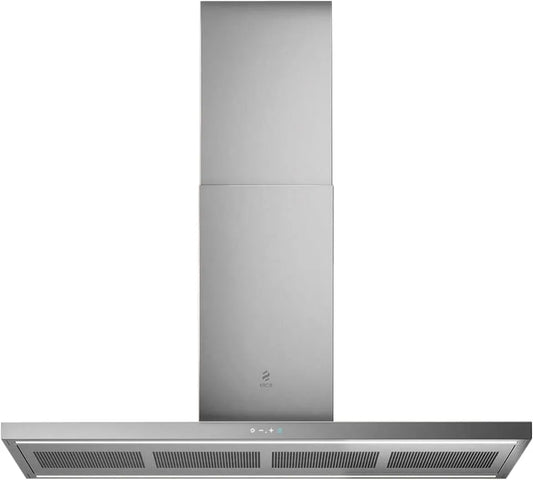 Cappa aspirante IX, 120, 120 cm, cappa da cucina, acciaio inox, Installazione ad isola