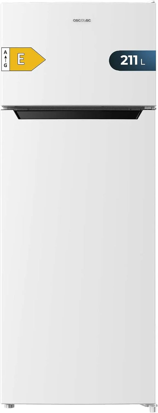 Cecotec Bolero CoolMarket 2D Frigorifero combinato, 211 L, 143x54cm, classe energetica E, scongelamento, frigo con congelatore, bianco, Con modalità