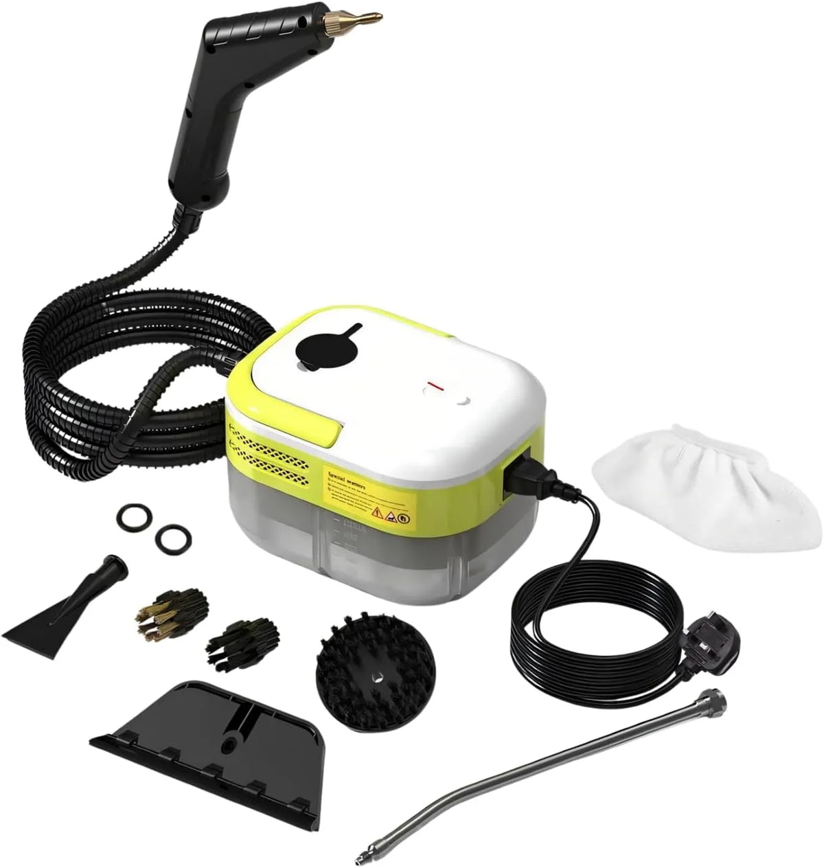 Pulitore a vapore, 2 L, 3800 W, ampio serbatoio, uso su pavimenti, cucina, auto, finestre e divano, pressione 105 °C e 3 bar per una pulizia profonda