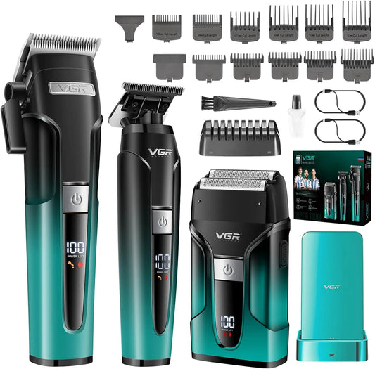 Prodotto Tagliacapelli da uomo, VGR 694, set professionale di tagliacapelli e trimmer da barbiere, kit da taglio dei capelli senza fili per uomini con