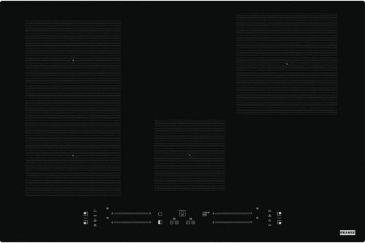 Piano cottura a induzione, piastra a induzione, nero, FMA 804 I F BK, Franke 108, 112, 0606, Black glass