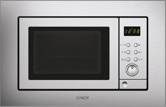 Candy Forno a microonde, 59, 5x34, 35x38, 2 Cm, 20 L, 800 W, grill, da incasso, scongelamento, acciaio inox, 20 Litri, Ricette Automatiche, Funzione