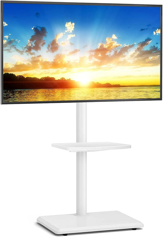 Smart TV 5Rcom, 55 pollici, televisore, bianco, Supporto TV Regolabile in Altezza con Rotazione