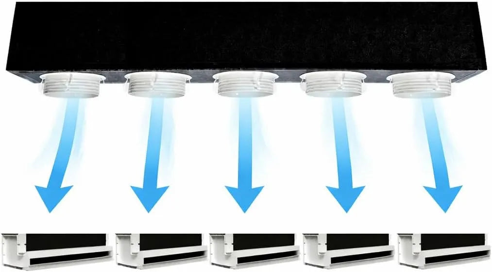 Condizionatore, 300 mm ideale anche per trattemento aria Vmc, Kit Plenum per Condizionatore Climatizzatore Canalizzato in poliuretano espanso a 5 vie