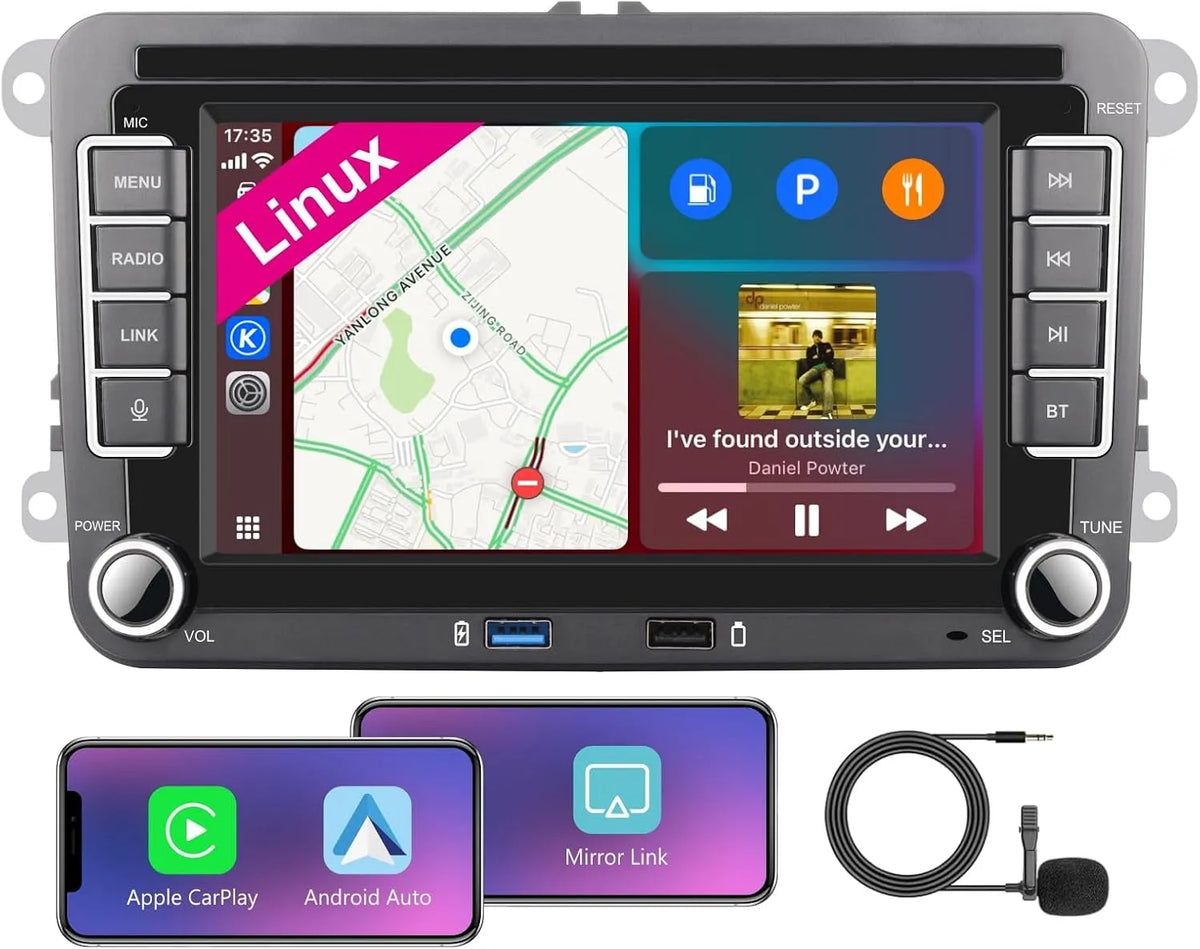 Prodotto Linux Autoradio per VW Golf 5 6, Plug & Play, Sistema Stabile, 7' IPS