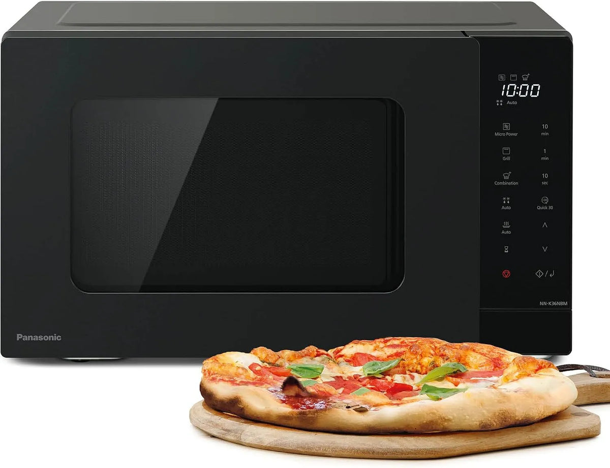 Panasonic NN-K36NBMEPG Forno a microonde, 24 L, 900 W, 11 programmi, grill, nero, Funzione Quick 30'', 24 Litri, 900W di Potenza, Tecnologia Dual