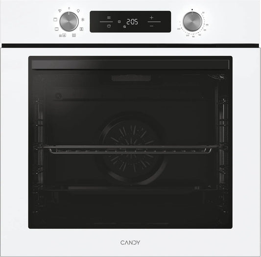 Candy CA6 N3T1HTW Forno elettrico, 78 L, 9 programmi, bianco, Ricette tramite app hOn, 1 vassoio e 1 griglia, 9 funzioni, pronto UX, Candy Bake 600