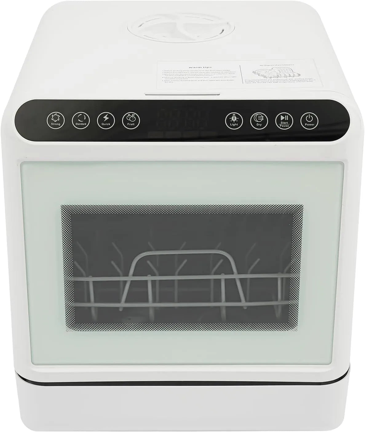 Dell Lavastoviglie, 6 L, 1100 W, touch, ampio serbatoio, bianco, lavastoviglie compatta per 5-7 persone a casa, mini lavastoviglie
