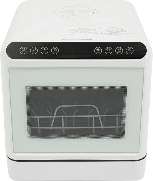 Dell Lavastoviglie, 6 L, 1100 W, touch, ampio serbatoio, bianco, lavastoviglie compatta per 5-7 persone a casa, mini lavastoviglie