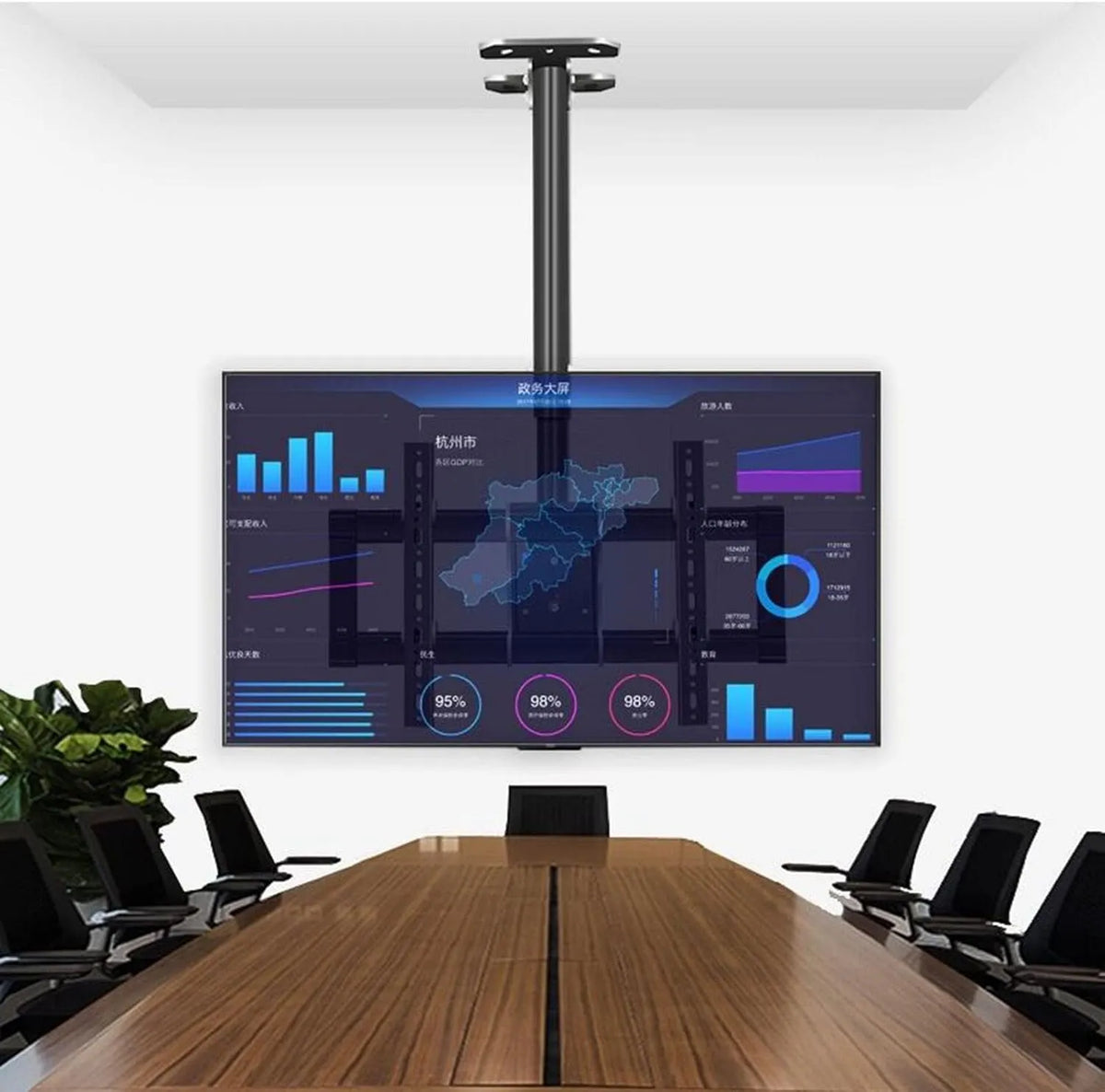 Smart TV, 85 pollici, 600x400 mm, 600 × 400, televisore, display LCD, LNNW Staffa di montaggio TV a soffitto regolabile, sollevamento TV