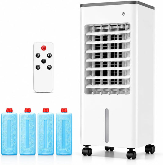 Condizionatore 2-8h, 6 L, classe energetica E, touch, timer, oscillazione, ampio serbatoio, 3 modalità, Condizionatore mobile 4 in 1, 4 blocchi