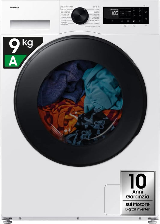 Samsung WD90DG5G34BE 85H Lavasciuga, 9+5 kg, 60 L, lavatrice, asciugatrice, tecnologia AI Ecobubble, vapore, Wi-Fi, stretto, 60L x 85H x 48P cm