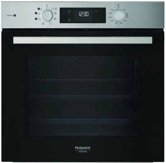 Forno elettrico, Hotpoint 255HS, acciaio inox, ActiveSteam, Hotpoint Ariston HAO 255HS X Forno Multifunzione inox con display e manopole esterne