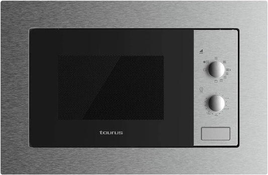 Taurus MO20IXM Forno a microonde, 20 L, 800/1000 W, grill, da incasso, timer, scongelamento, acciaio inox, 5 livelli di potenza, grill 1000W, capacità