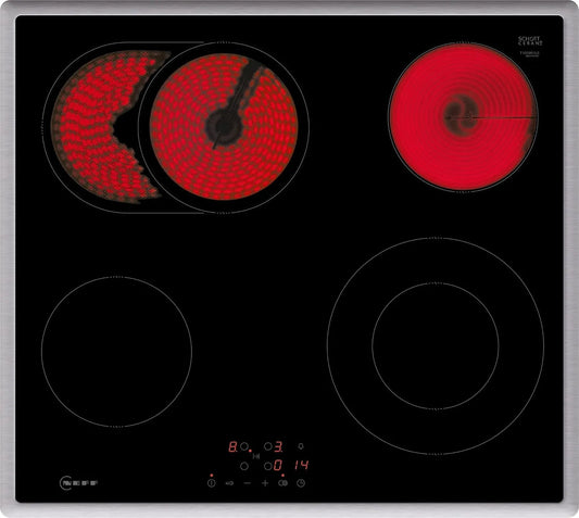 NEFF T16SBN1L0 Piano cottura in vetroceramica, 60 cm, touch, nero, indicatore di calore residuo a 2 stadi, N 50, zona arrosto