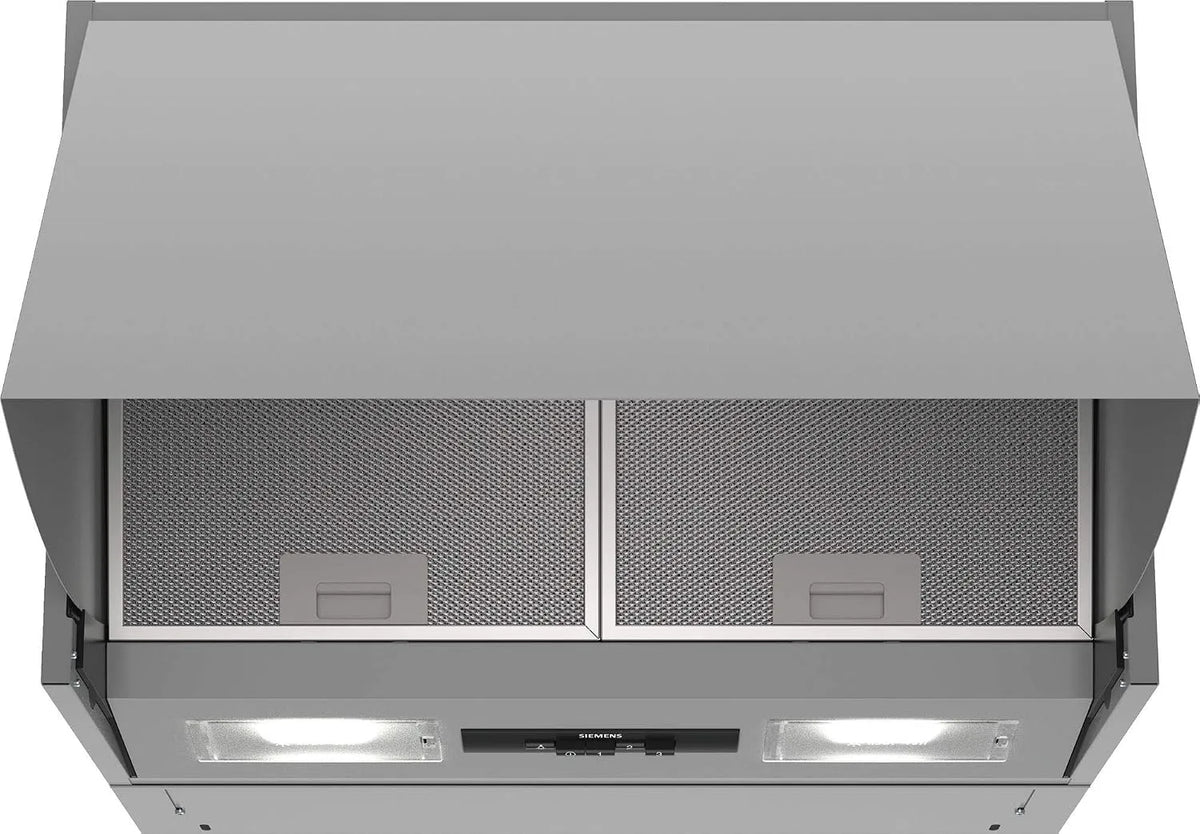 Siemens LE66MAC00 Cappa aspirante, 59, 9 cm, cappa da cucina, argento, filtro antigrasso in metallo, interruttore a pulsante