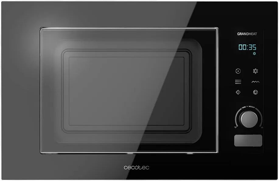 Cecotec GrandHeat 2000 Forno a microonde, 21 L, 1200 W, 8 programmi, grill, touch, da incasso, timer, nero, 8 Funzioni, 21 Litri, Pannello Tattile